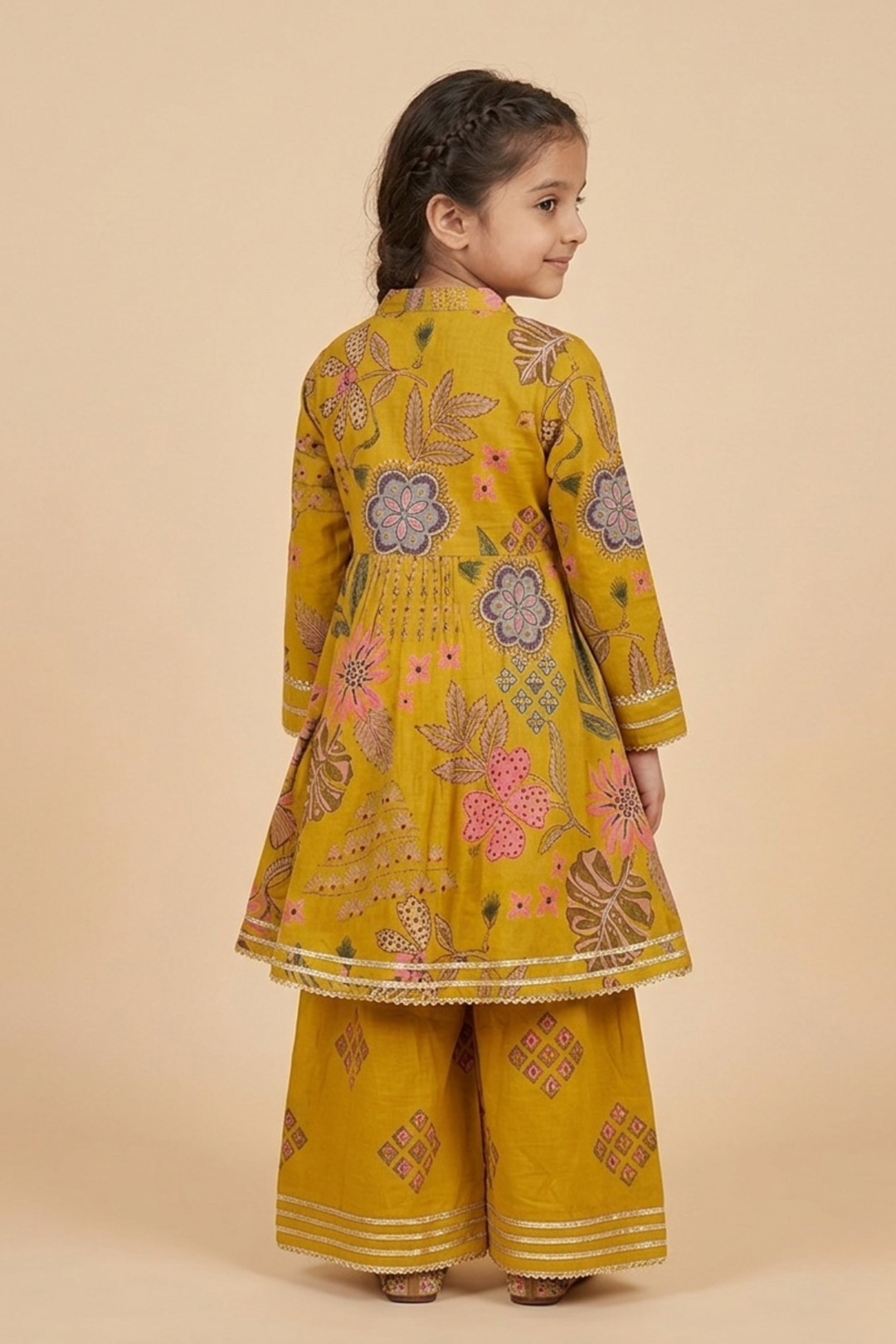 Peher Mustard Cotton Kurta Set
