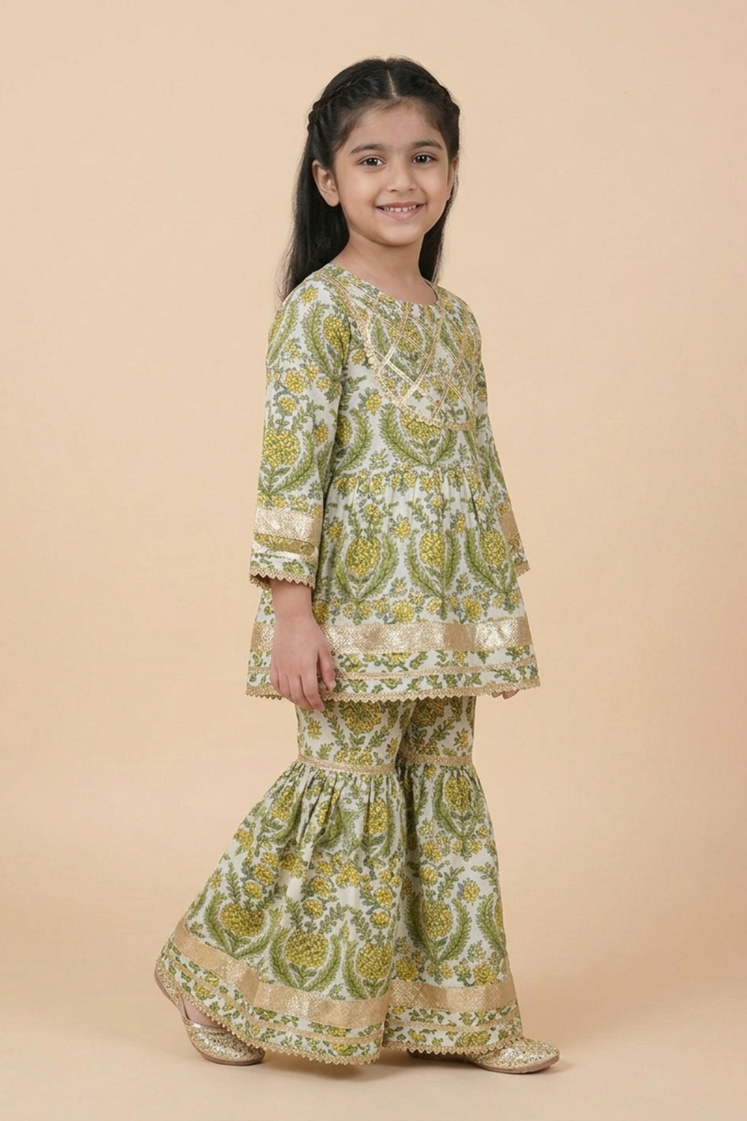 Noorbagh Ivory Cotton Sharara Set