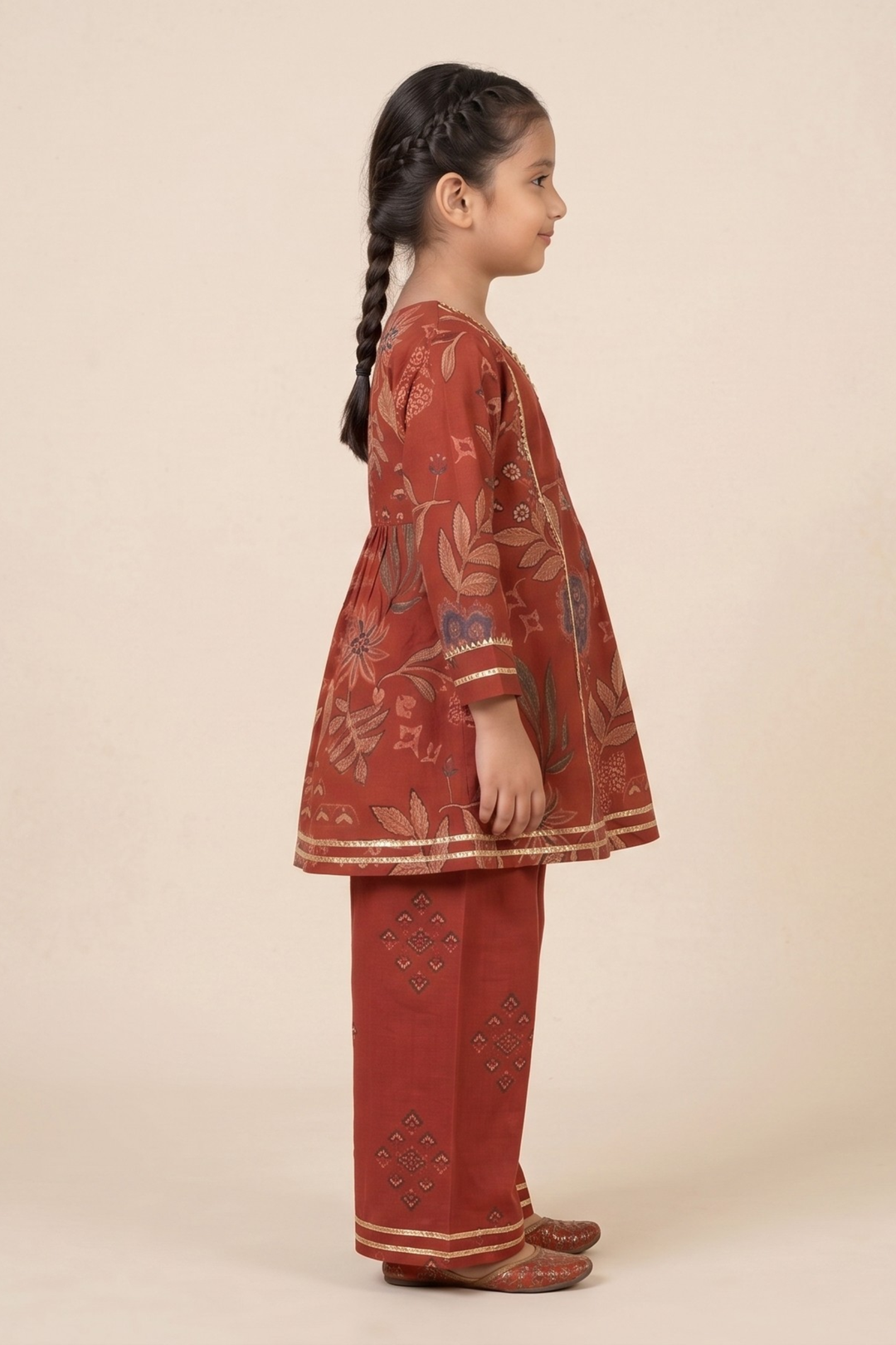 Ruhani Rust Cotton Kurta Set