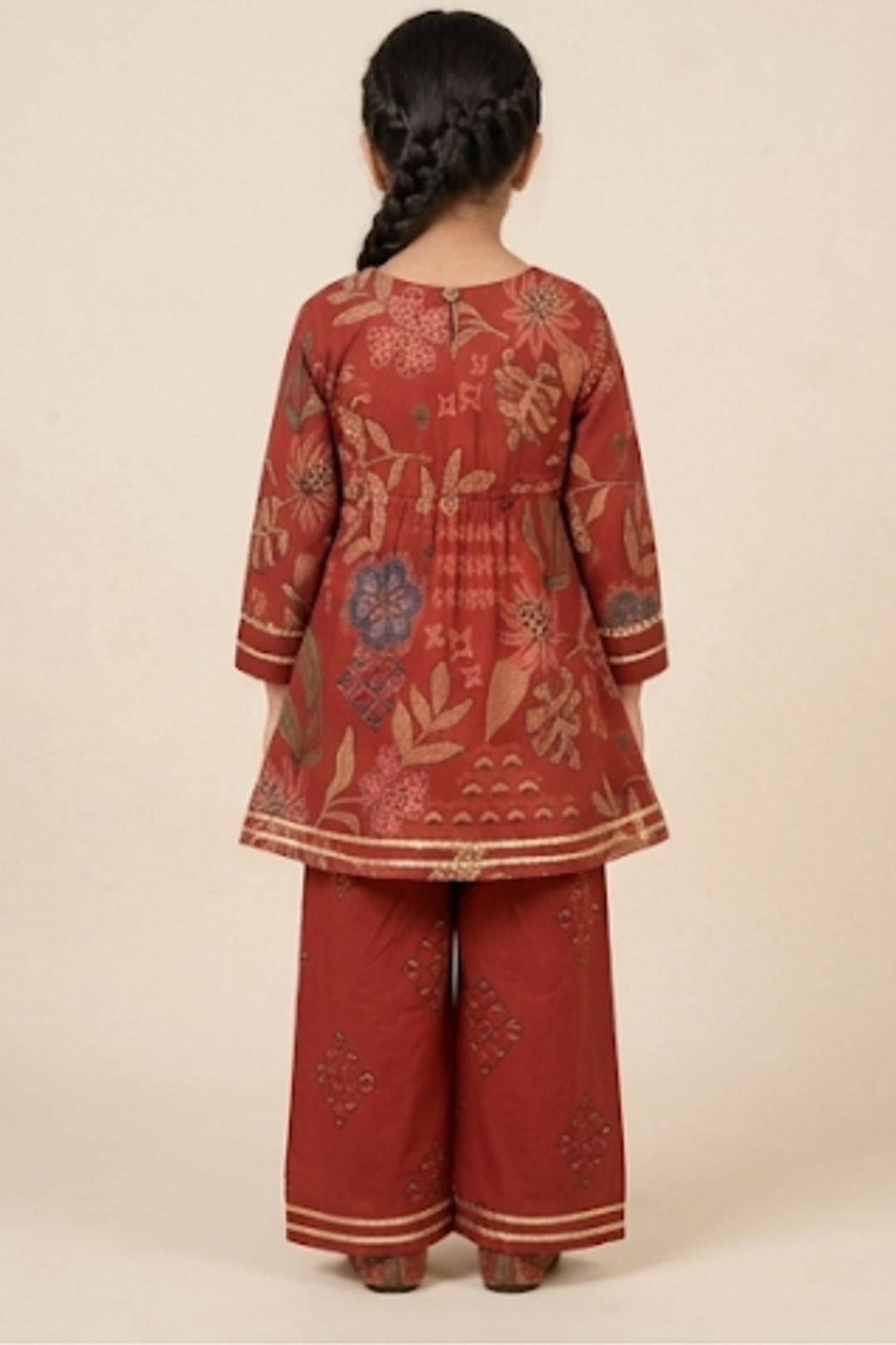 Ruhani Rust Cotton Kurta Set