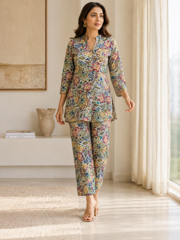 Multicolor Floral Printed Co-ord Set