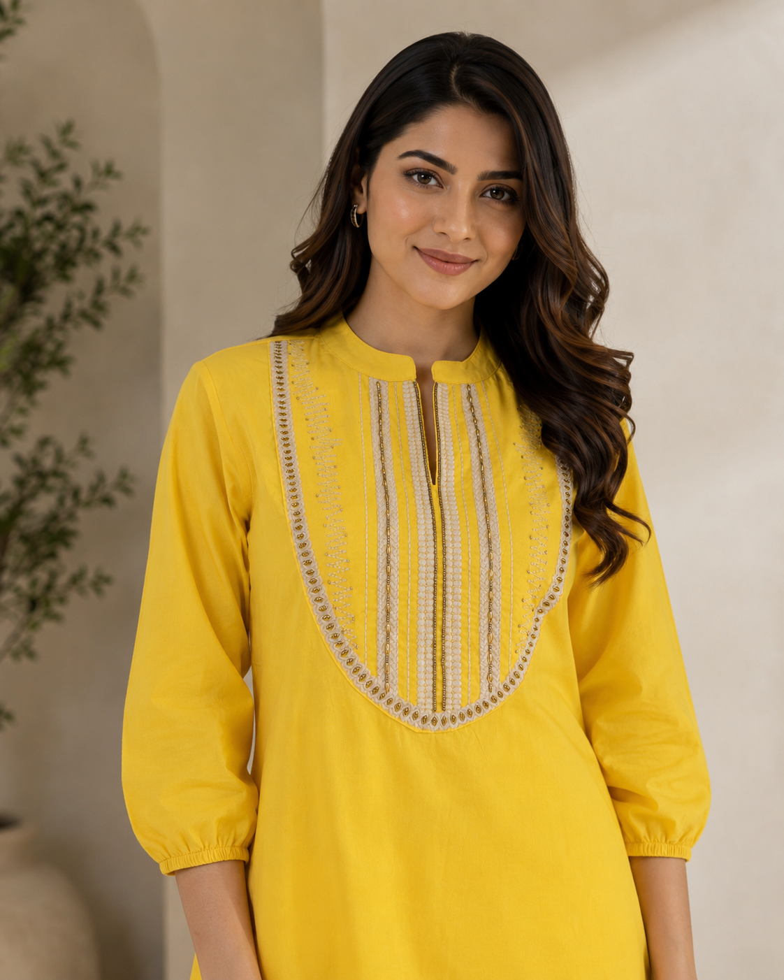 Sunshine Yellow Embroidered Kurta Pant Set