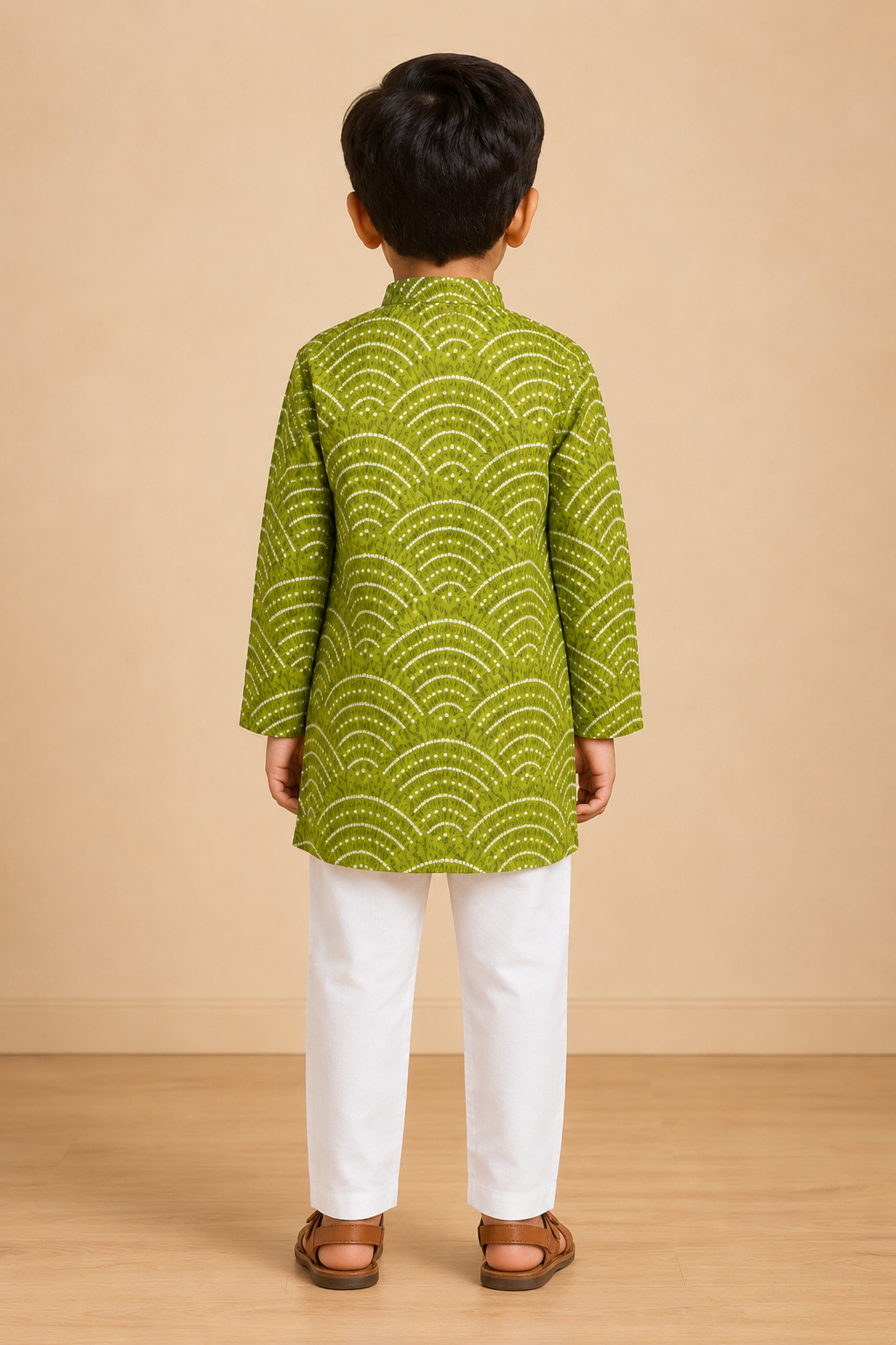 Green Wave Printed Kurta Pant Set