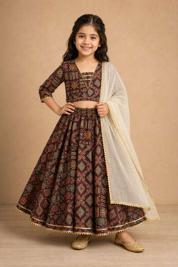 Aaira Ajrakh Lehenga Set