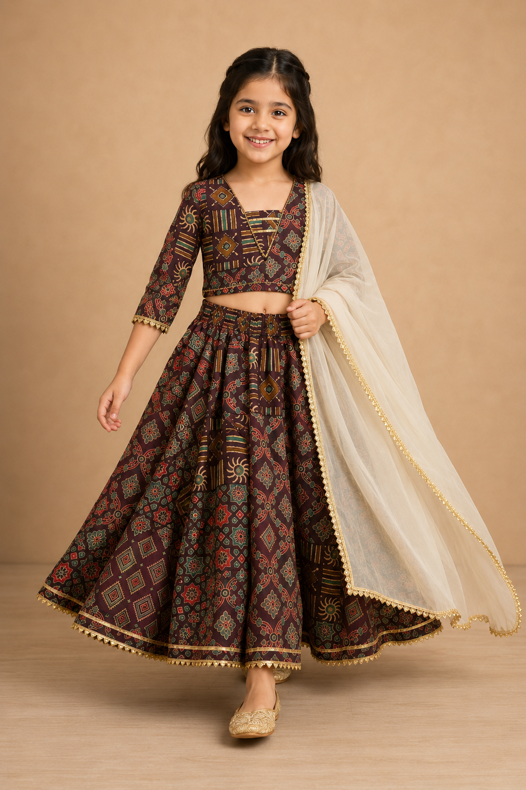 Aaira Ajrakh Lehenga Set