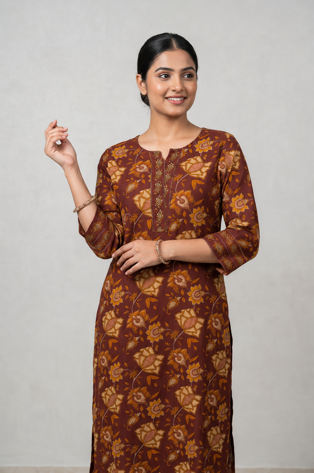 Ruhani Cocoa Floral Ensemble