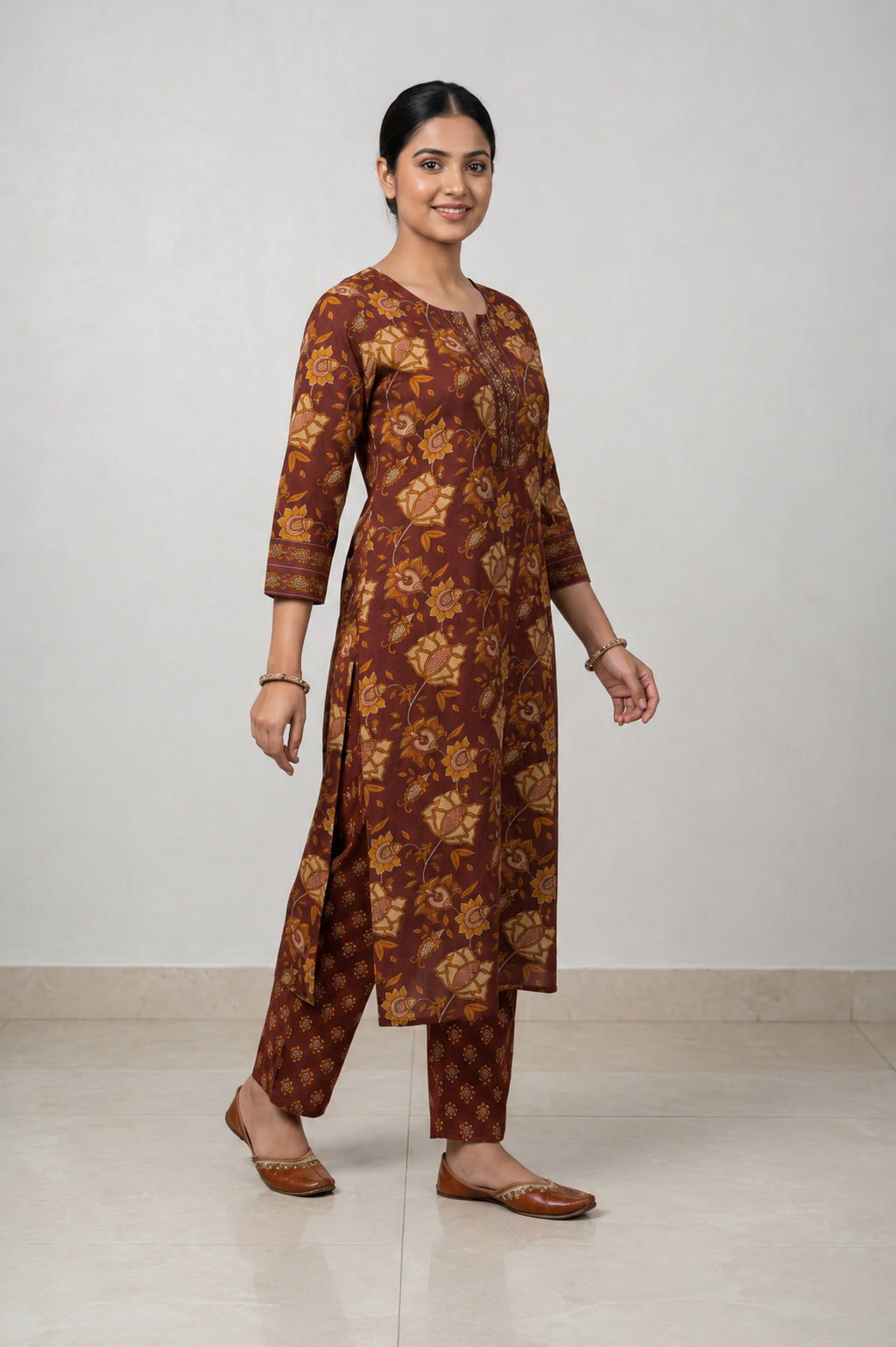 Ruhani Cocoa Floral Ensemble