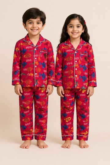 Coral Reef Cotton Nightsuit Set
