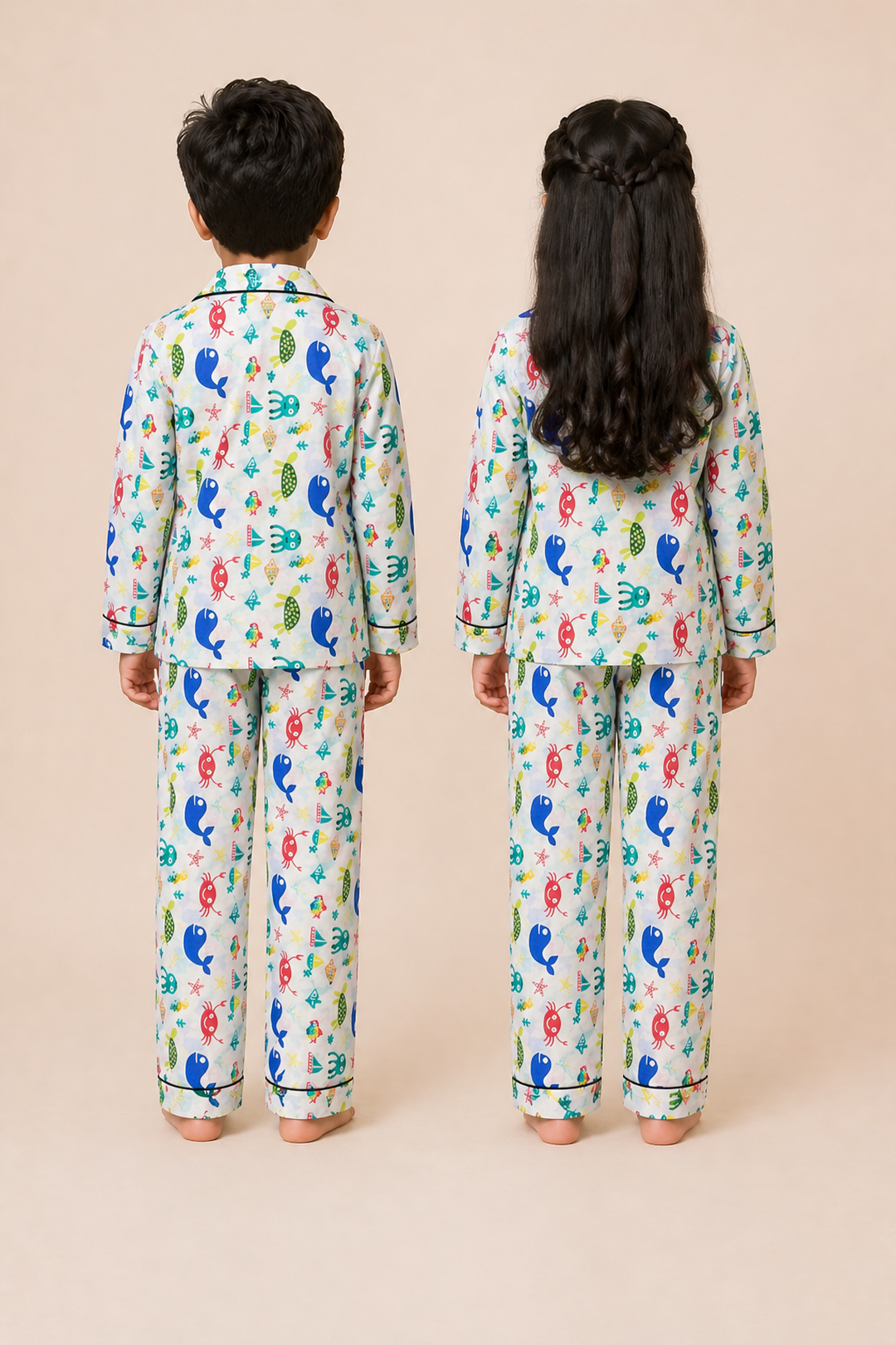 Ocean Whimsy Cotton Nightsuit Set