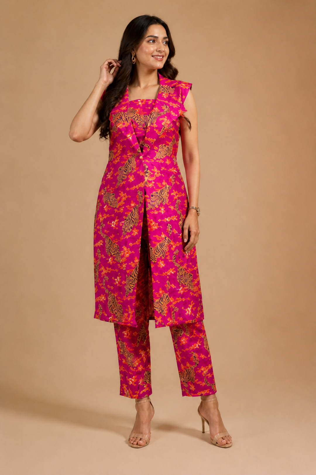 Pink Ethnic Printed Cotton Co-ord Set
