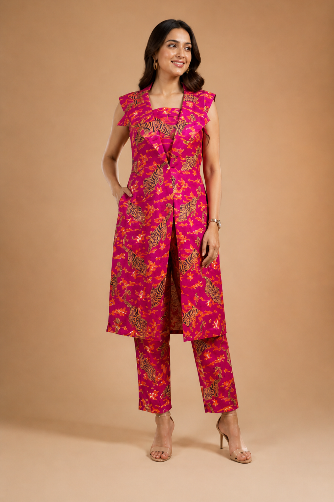 Pink Ethnic Printed Cotton Co-ord Set