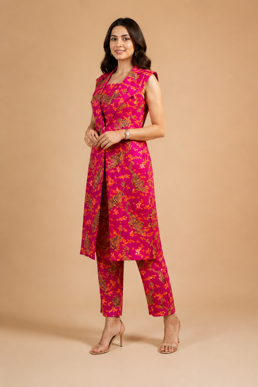 Pink Ethnic Printed Cotton Co-ord Set