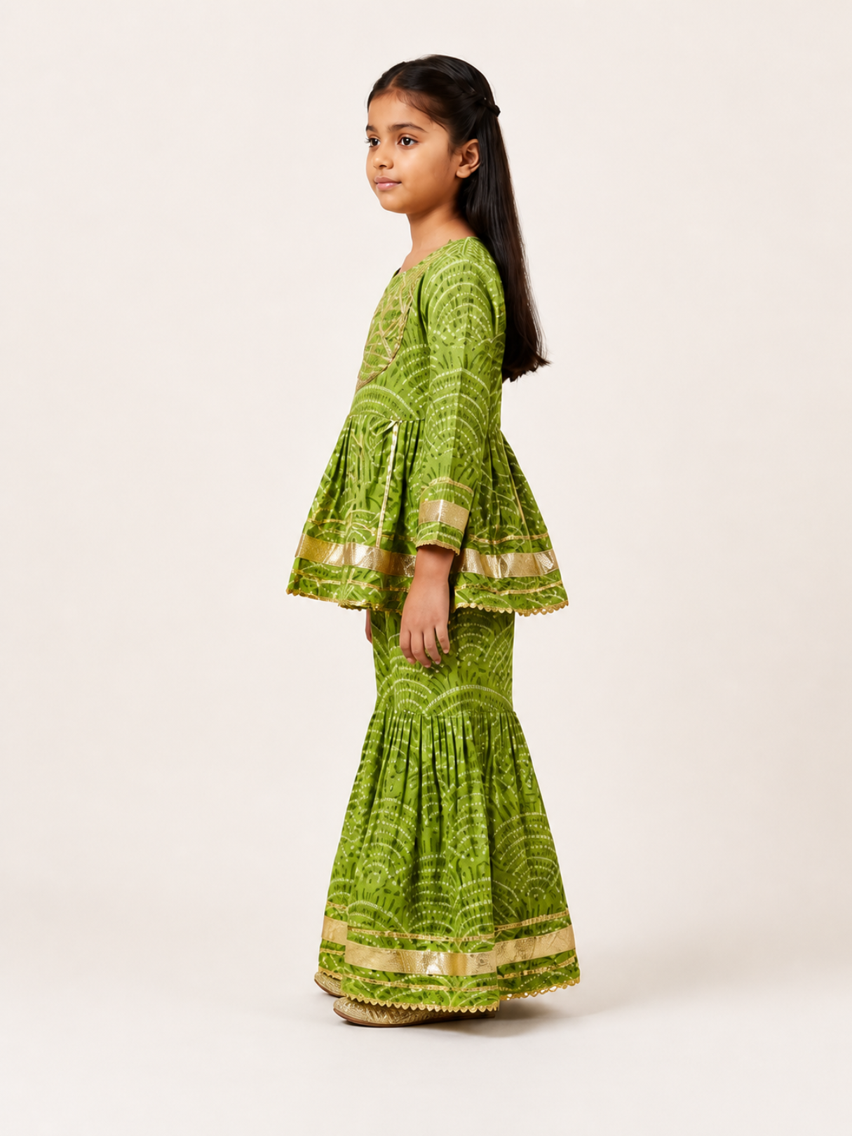 Meher Leaf Cotton Sharara Set