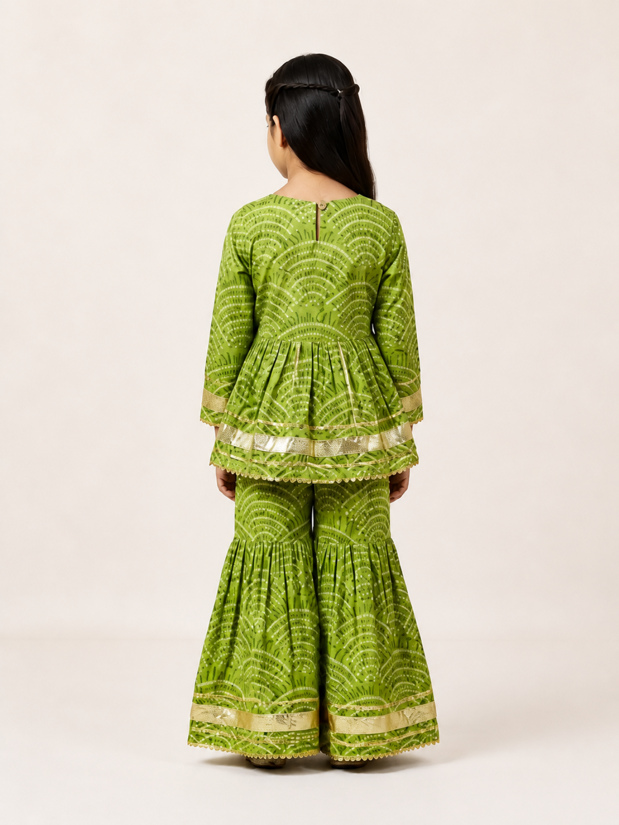 Meher Leaf Cotton Sharara Set
