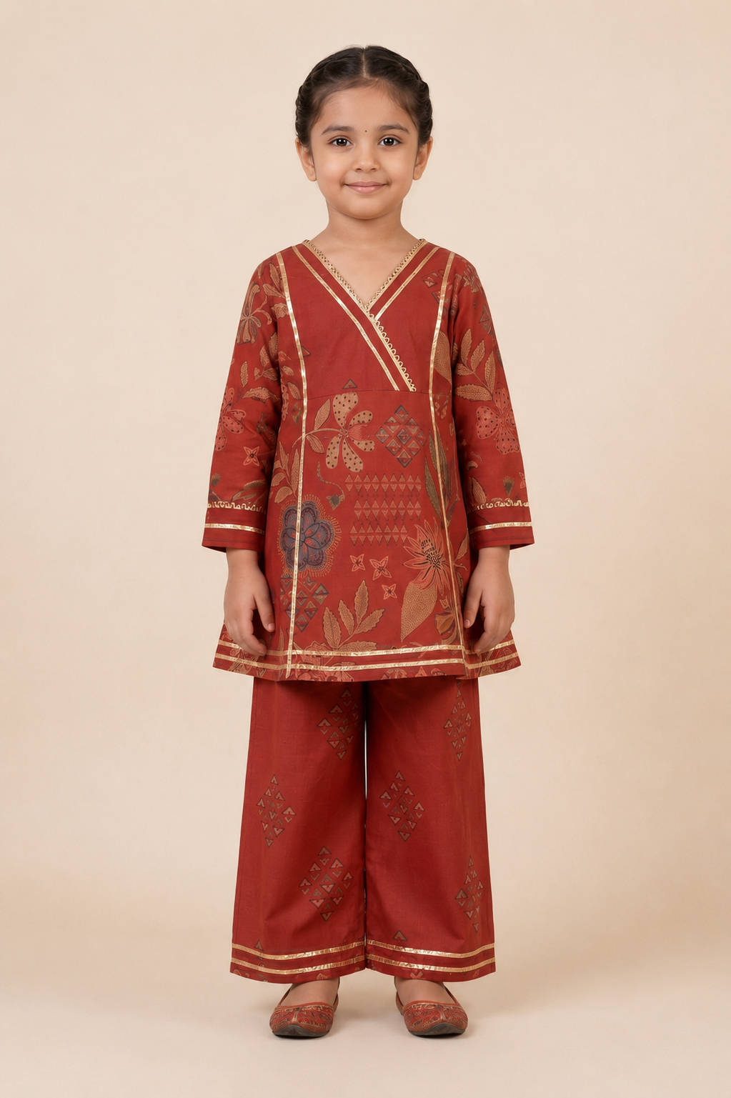 Ruhani Rust Cotton Kurta Set