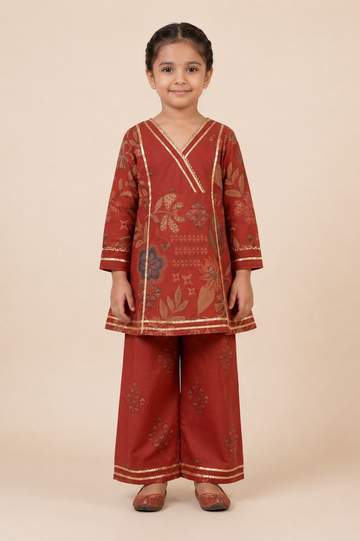 Ruhani Rust Cotton Kurta Set