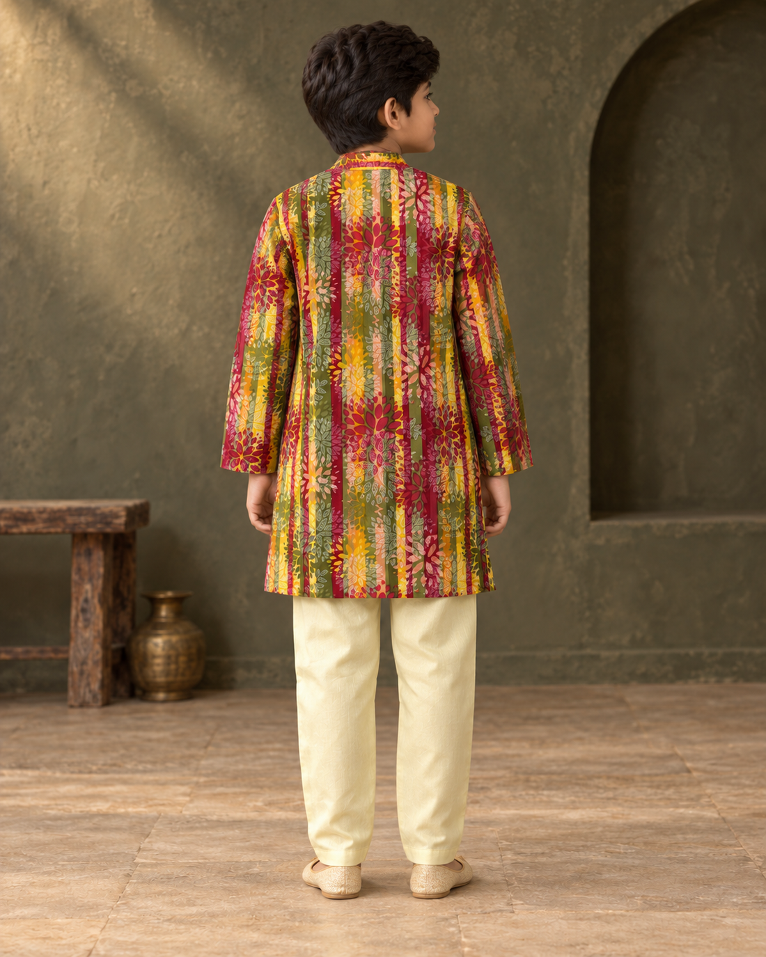 Bright Striped Cotton Kurta Pyjama Set