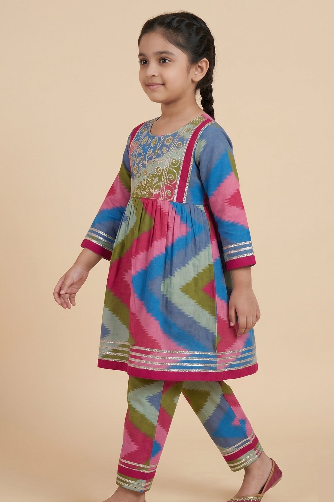 Rangrez Ikat Bloom Cotton Set