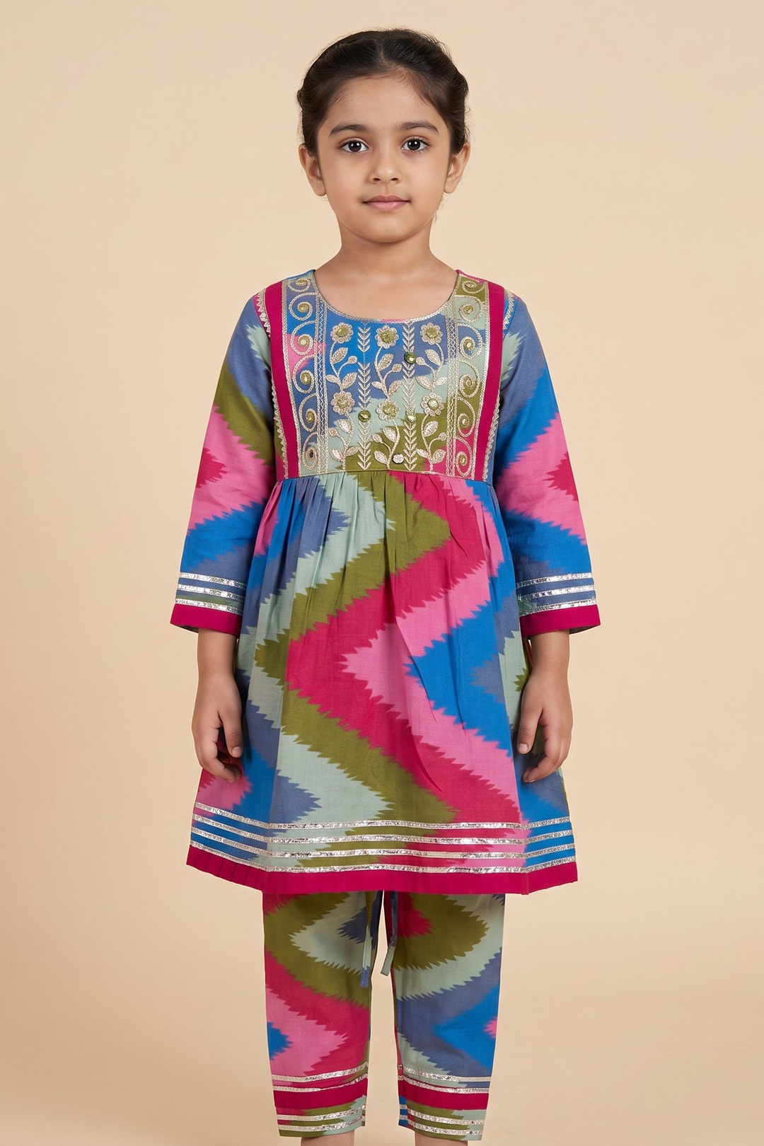 Rangrez Ikat Bloom Cotton Set