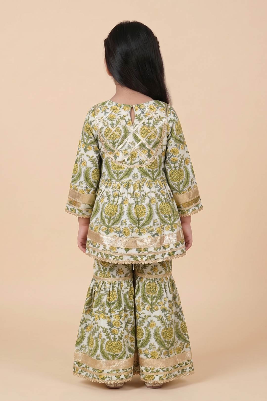 Noorbagh Ivory Cotton Sharara Set