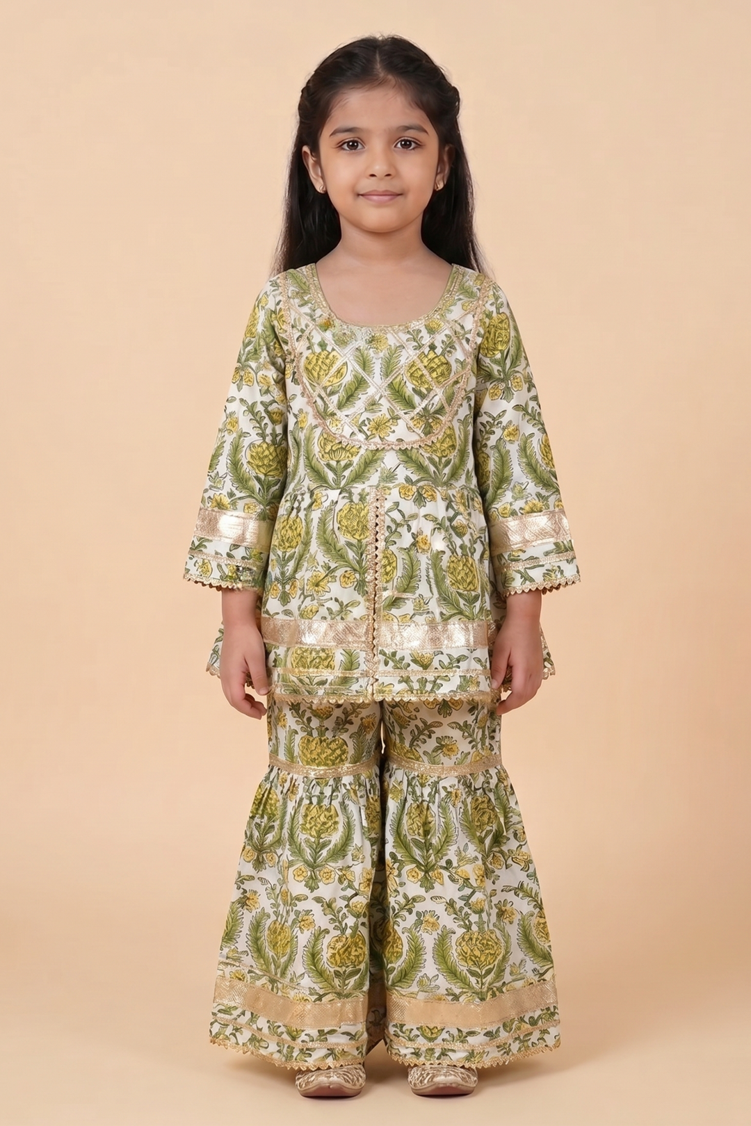 Noorbagh Ivory Cotton Sharara Set